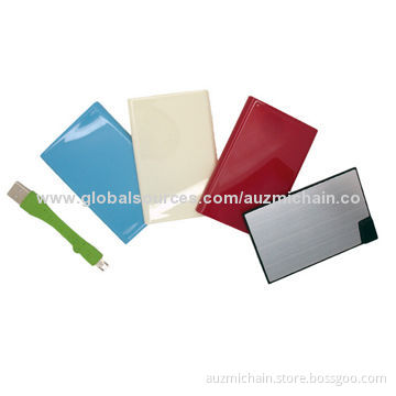 Credit Card-shaped Ultra-thin Power Banks with 1,000mAh, 3.7V Battery Capacity